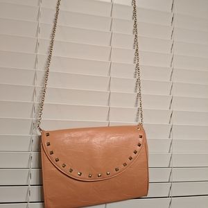 Peach chain cross body purse